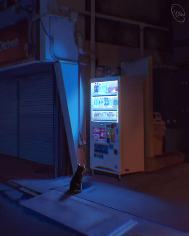 environment studio with Stray's cat